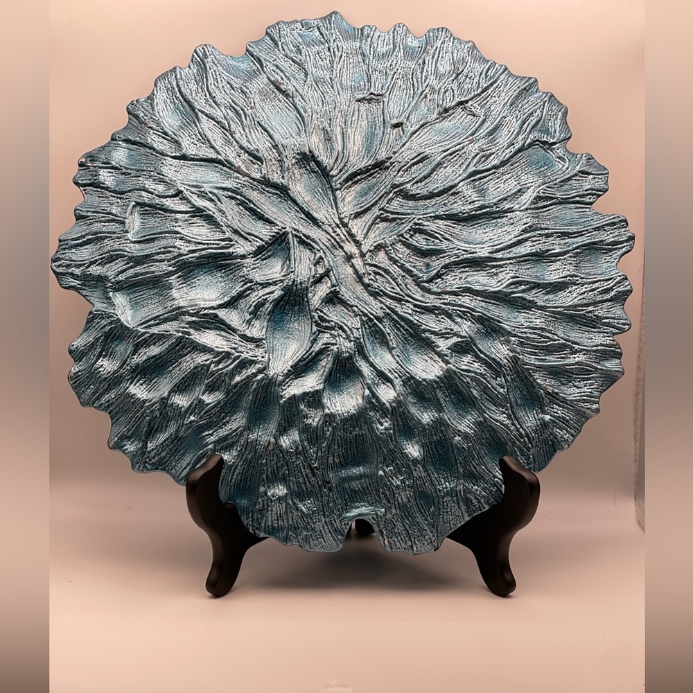 Blue Textured Decorative Plate - Picture 3 of 4